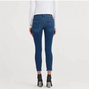 Seven for all mankind b(air) blair the ankle skinny stretch frayed hem Jean dark